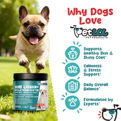 Pet LOL beef-flavor chews for dogs supporting coat health and digestion