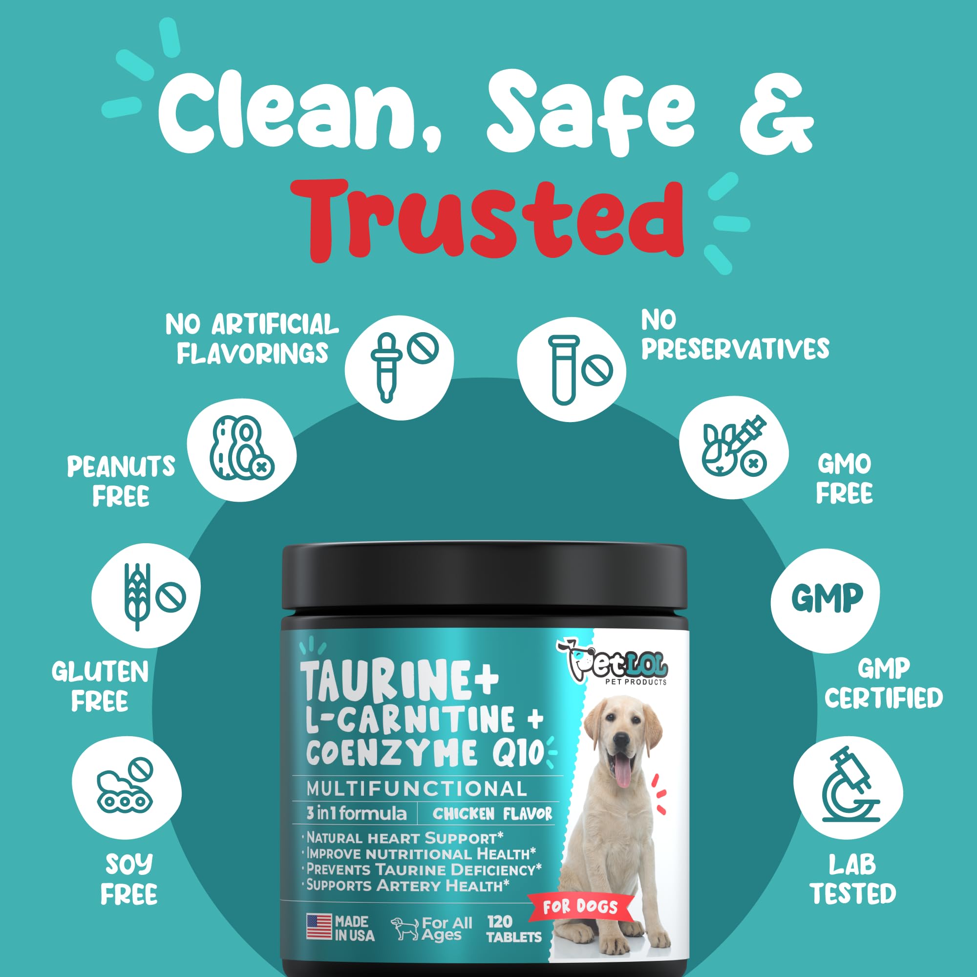 PET LOL CoQ10 for dogs to boost energy and immune support.