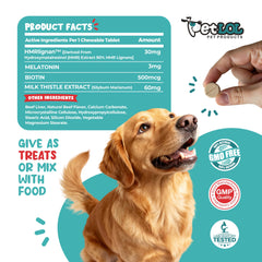 Pet LOL HMR Lignan Melatonin tablets close-up for easy feeding