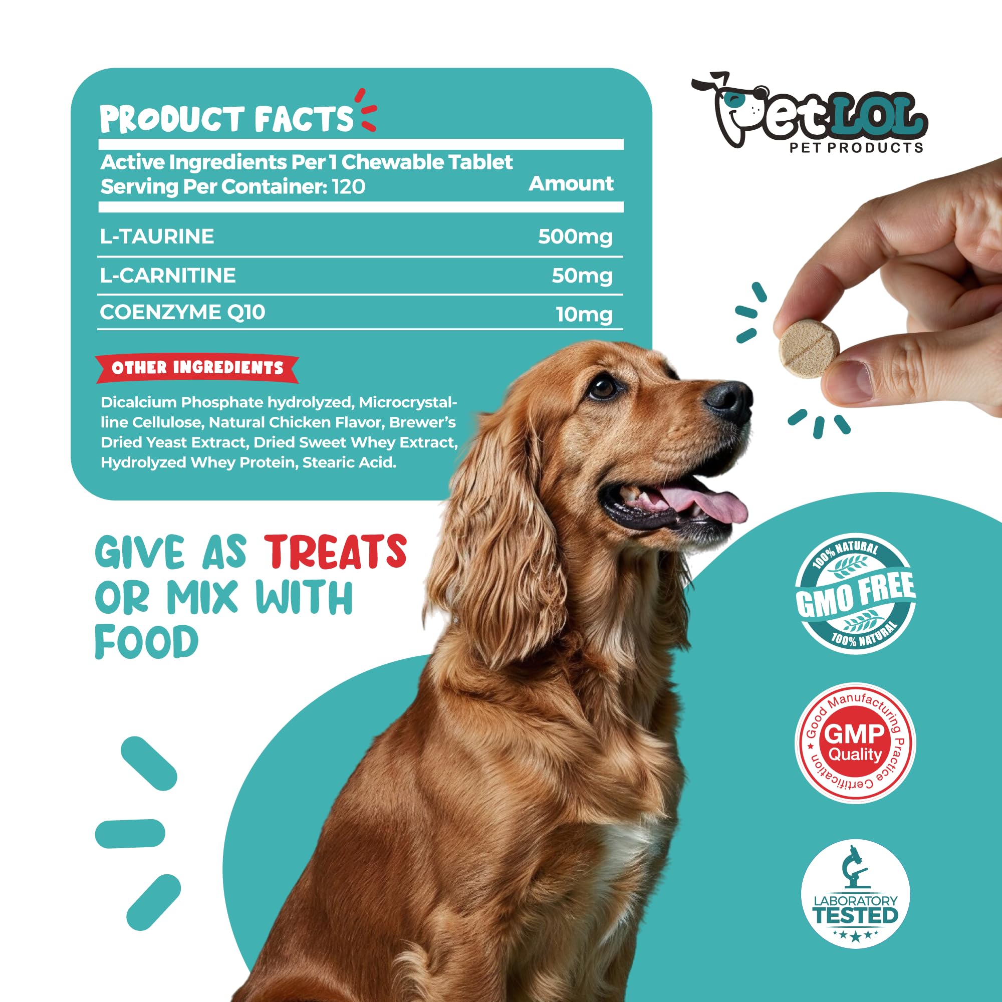 PET LOL tri-ingredient capsules for canine energy and vitality.