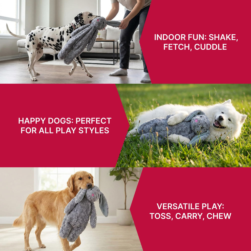Pet Lou embroidered-face design adds safer play