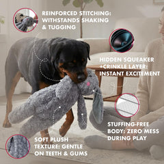Pet Lou floppy rabbit toy with soft head for cuddling
