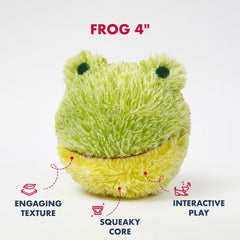 Pet Lou Frog EZ Squeaky Ball durable plush toy with squeaker core