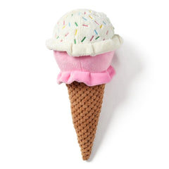 Pet Lou Ice Cream Plush Chew Toy with squeaker boosts interactive play and teething relief.