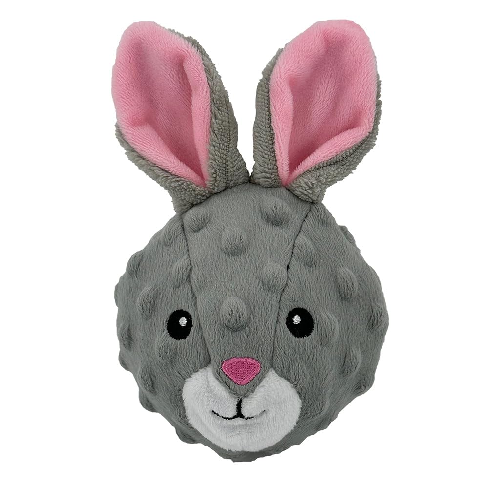 Pet Lou Rabbit EZ Squeaky Ball inner textured squeaker visible.