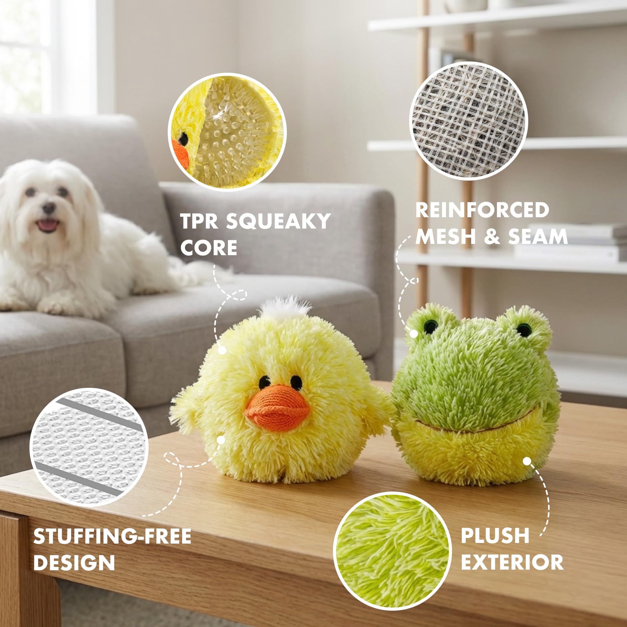 Pet Lou reinforced stitch toy for durable plush play