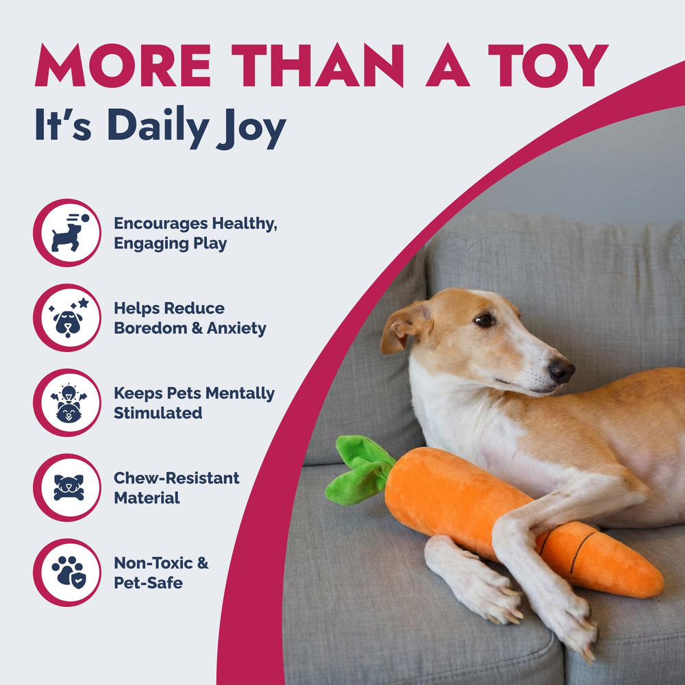 Pet Lou Soft Plush Dog Toy cuddle buddy offering calming comfort during travel or crate time.