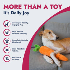 Pet Lou Soft Plush Dog Toy cuddle buddy offering calming comfort during travel or crate time.