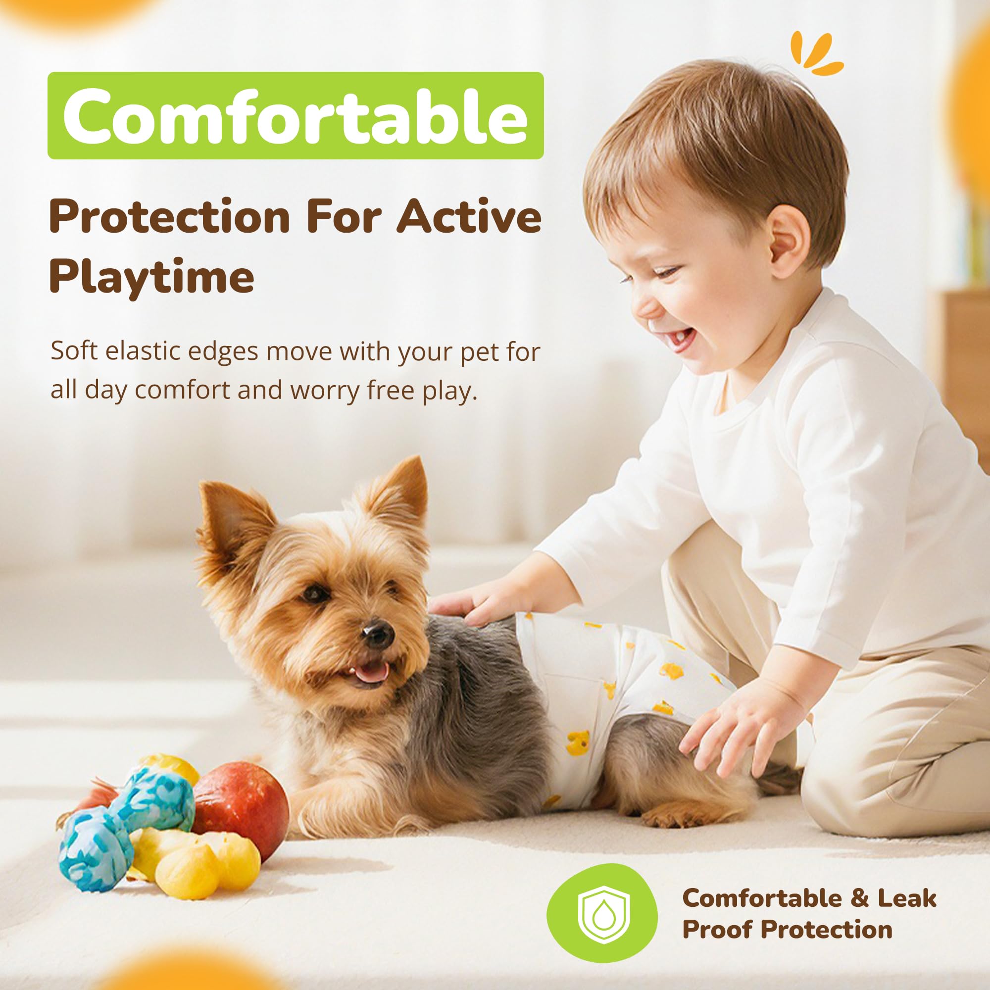 Pet Magasin small-breed tailored-fit female dog diaper provides comfort and security