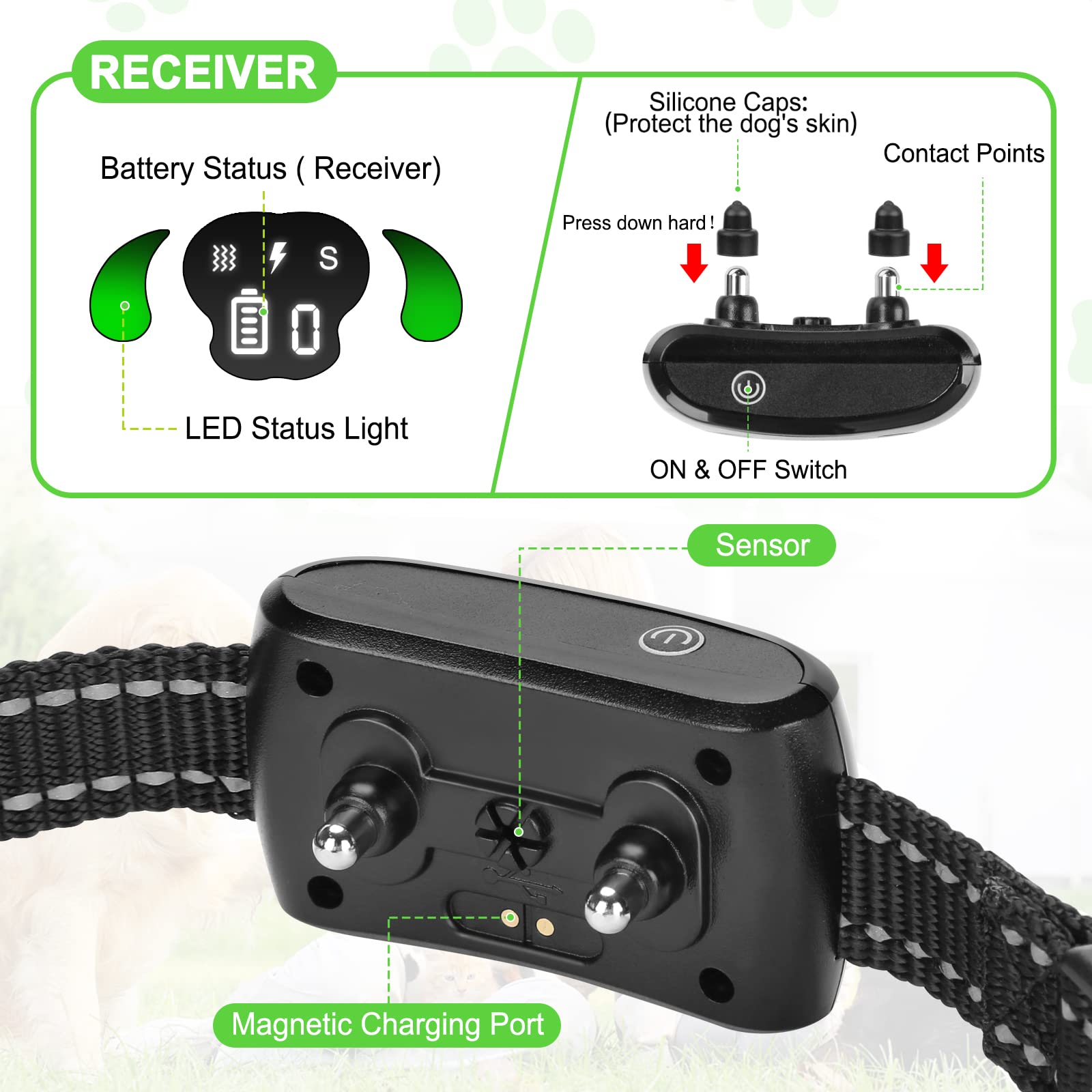 Pet Manka dog training collar with four modes supports versatile training options