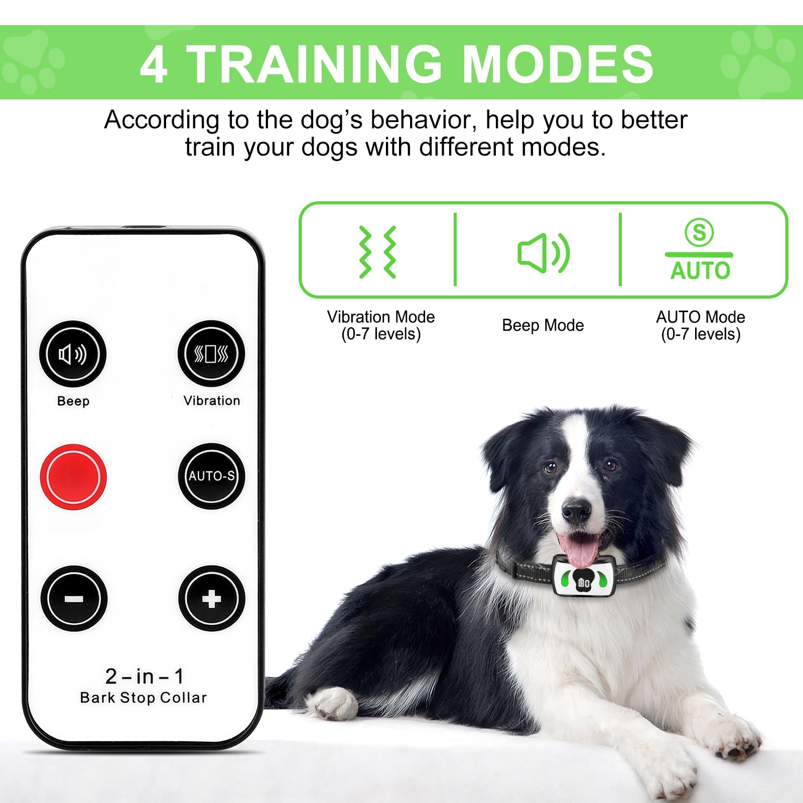 Pet Manka collar AUTO mode offers hands-off behavior management when away