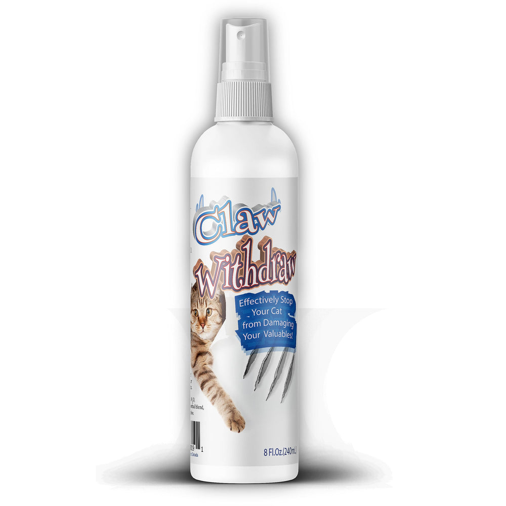 Pet MasterMind Claw Withdraw spray bottle ready for quick furniture deterrence.