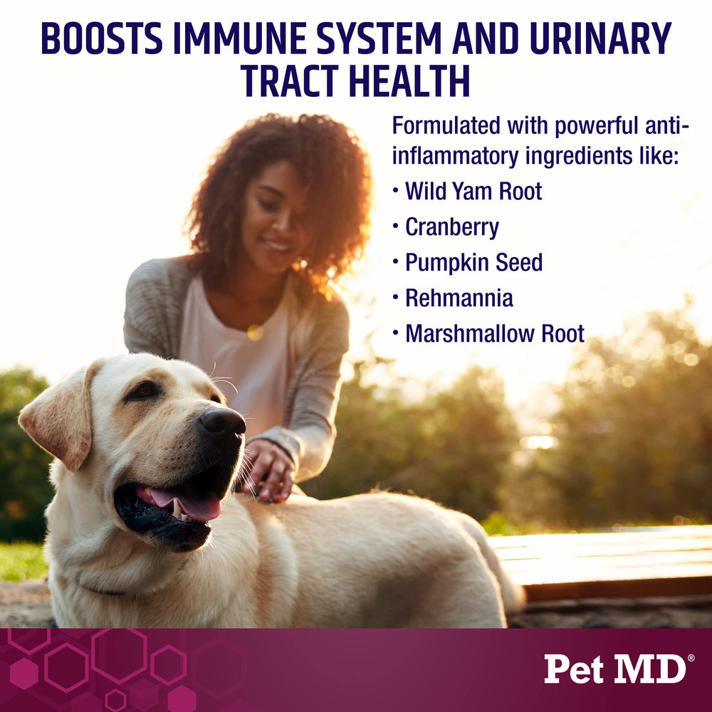 Pet MD Bladder Support Plus Cranberry featuring rehmannia for bladder-friendly effects