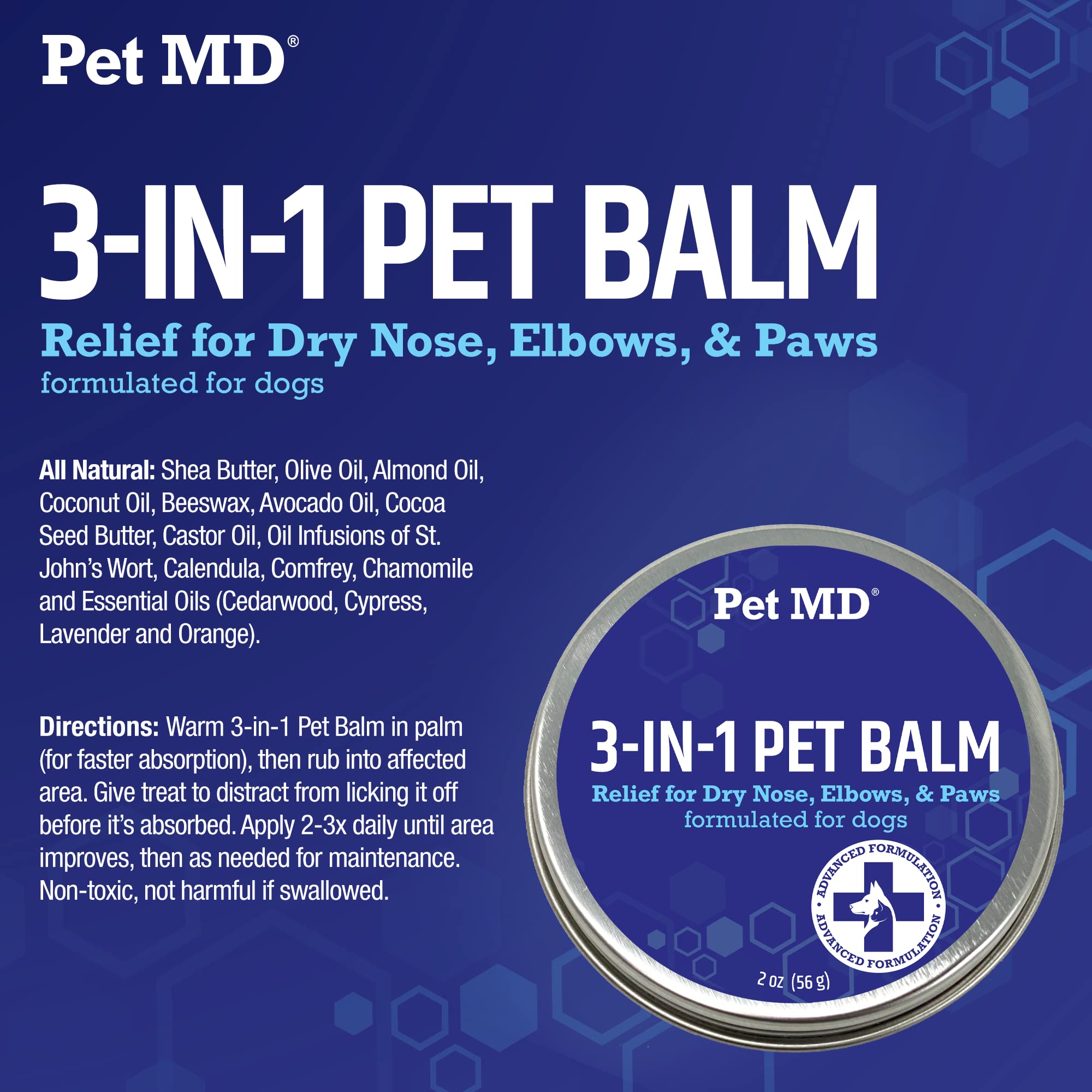 Pet MD Dog Paw Balm on a dog's dry nose area test