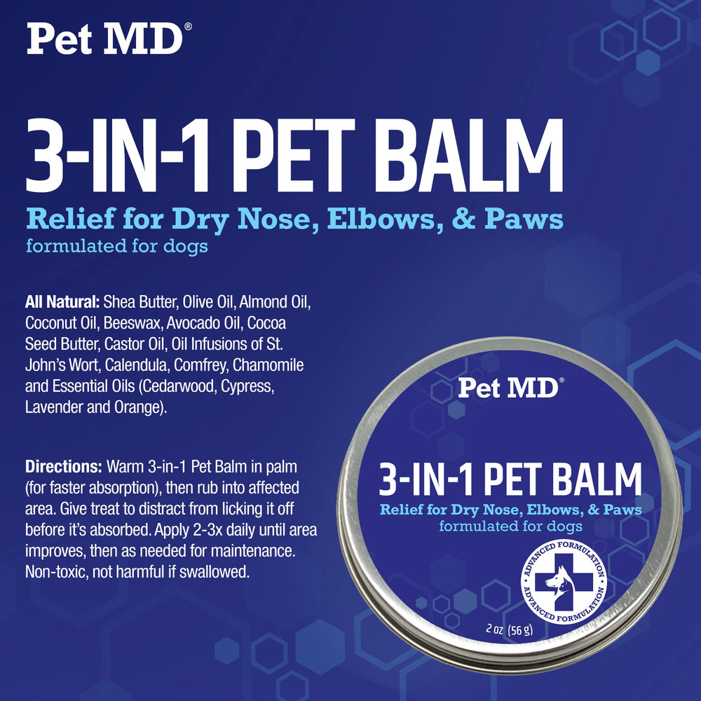 Pet MD Dog Paw Balm on a dog's dry nose area test