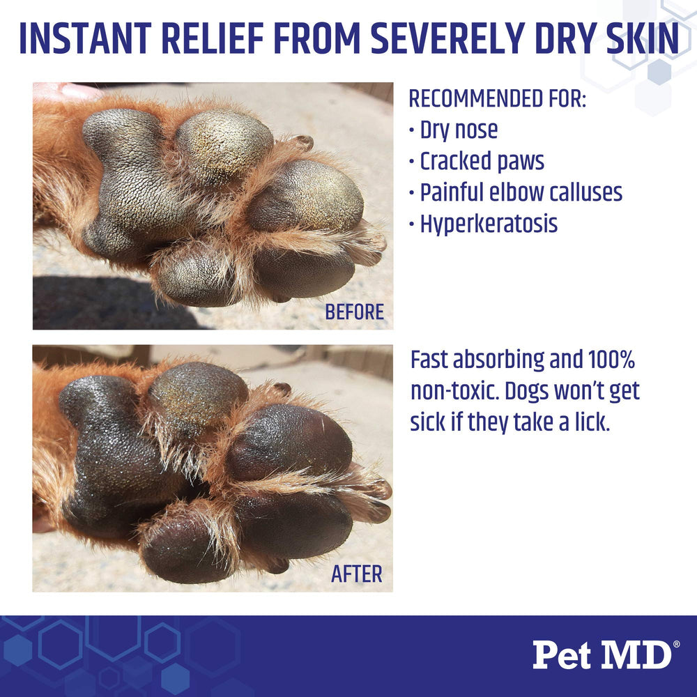 Close-up of Pet MD Dog Paw Balm texture for quick absorption