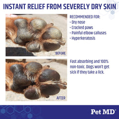 Close-up of Pet MD Dog Paw Balm texture for quick absorption