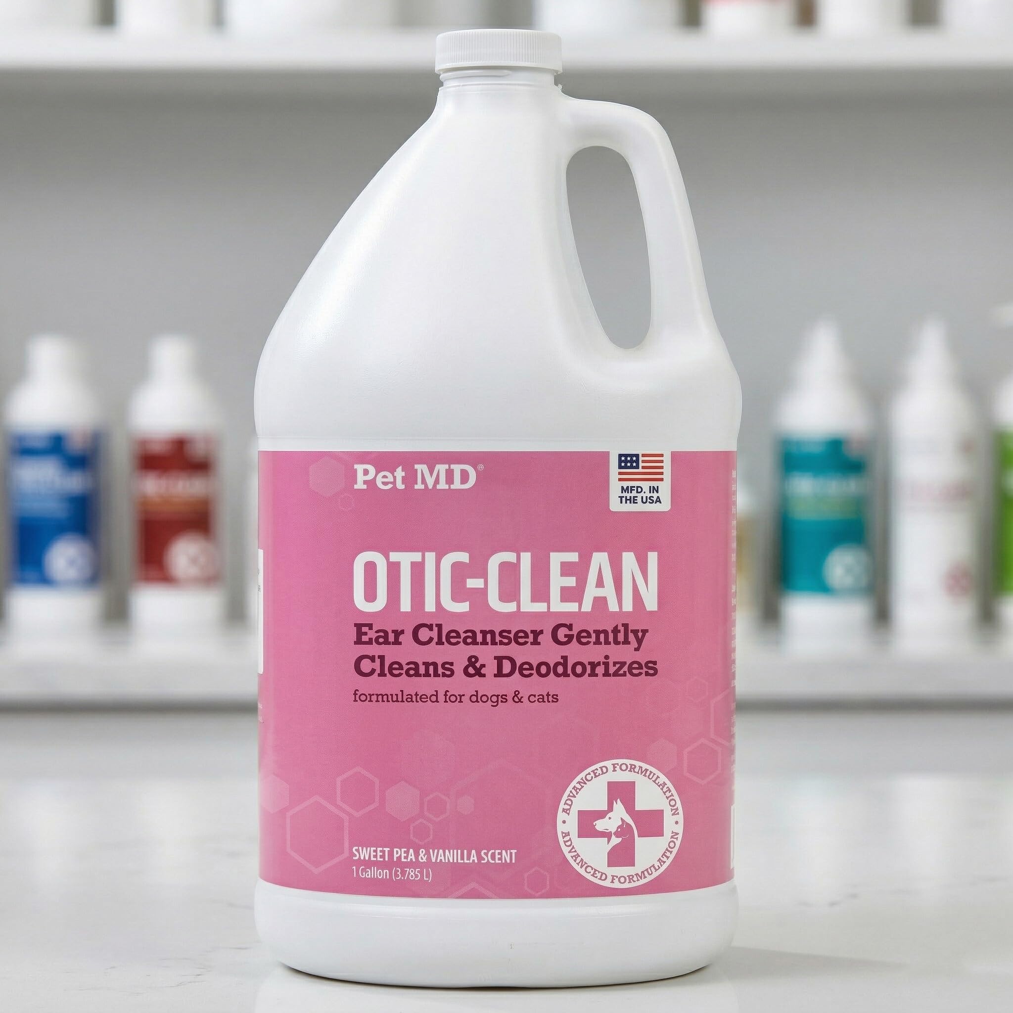 Pet MD Otic-Clean ear-cleaning action capturing debris removal