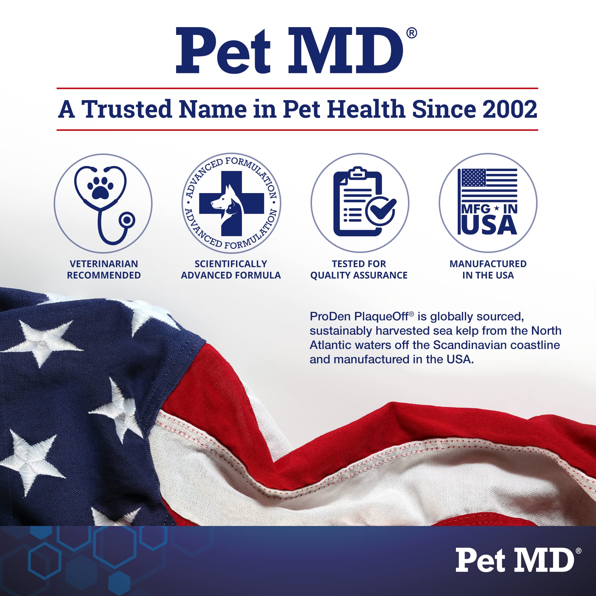 Pet MD PlaqueOff easy daily use confirms convenient at-home dental care option.