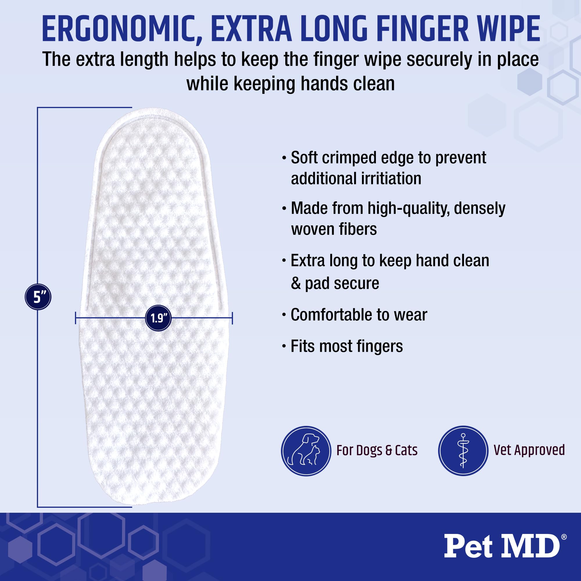 Pet MD tear stain remover aids daily grooming routines.