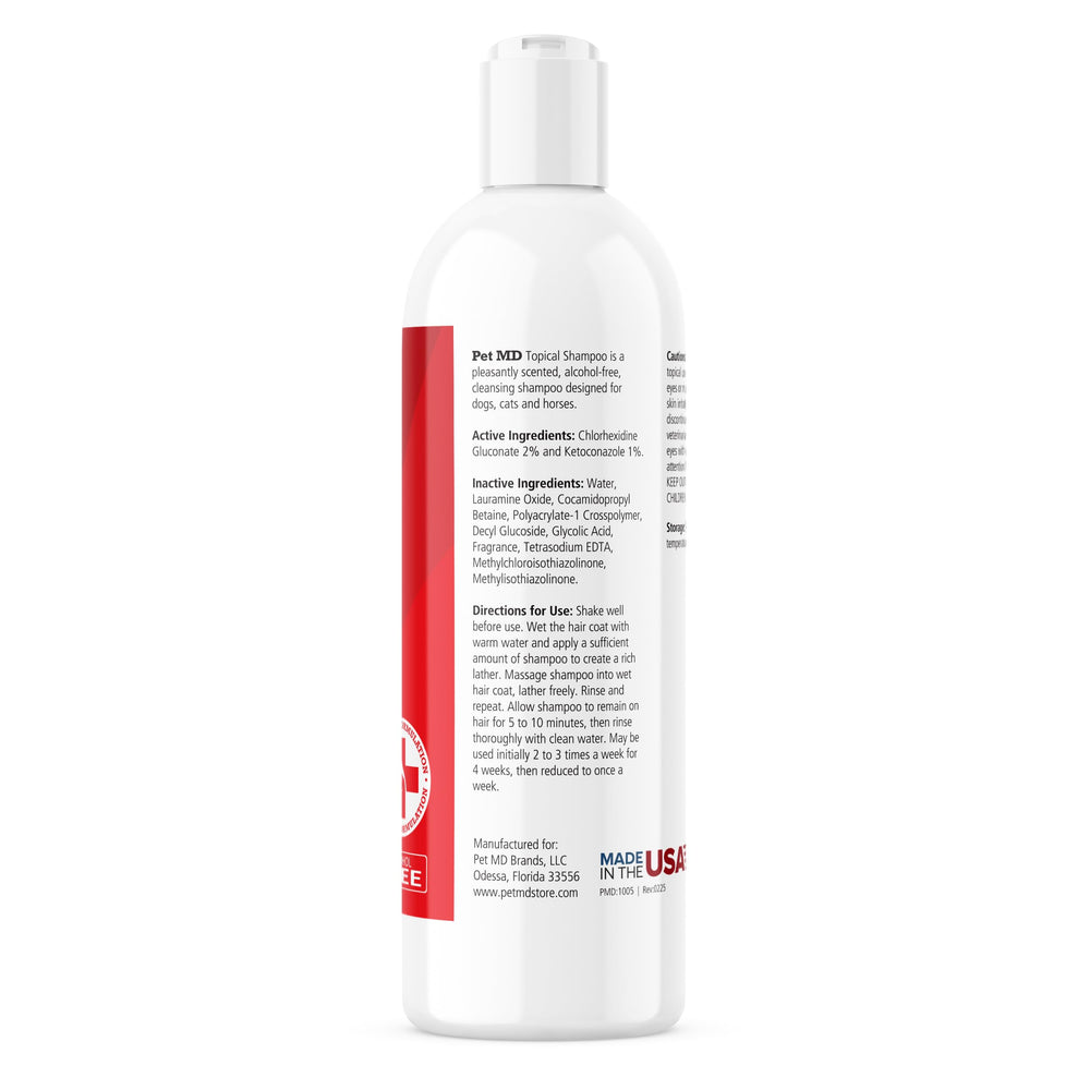 Pet MD shampoo leaves a fresh, light scent after washing