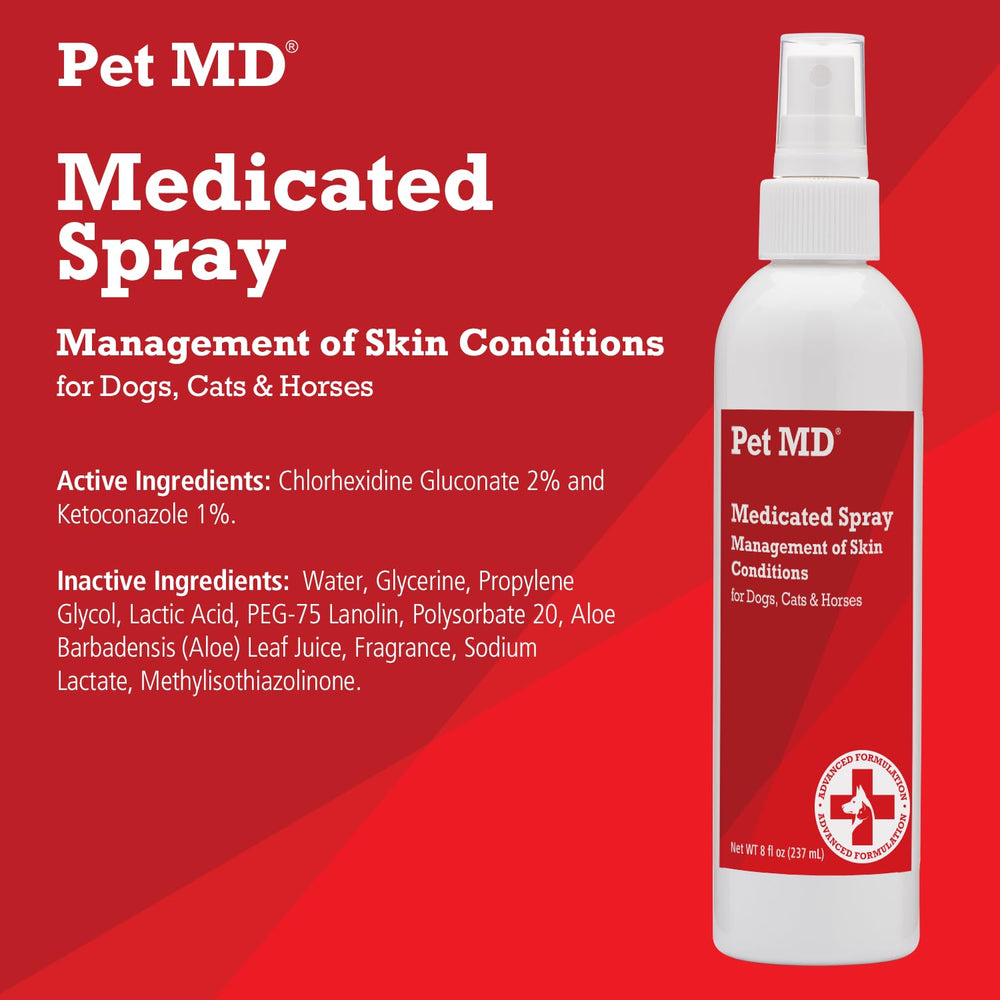 Pet MD Topical Spray for dog coat application and gentle cleansing.