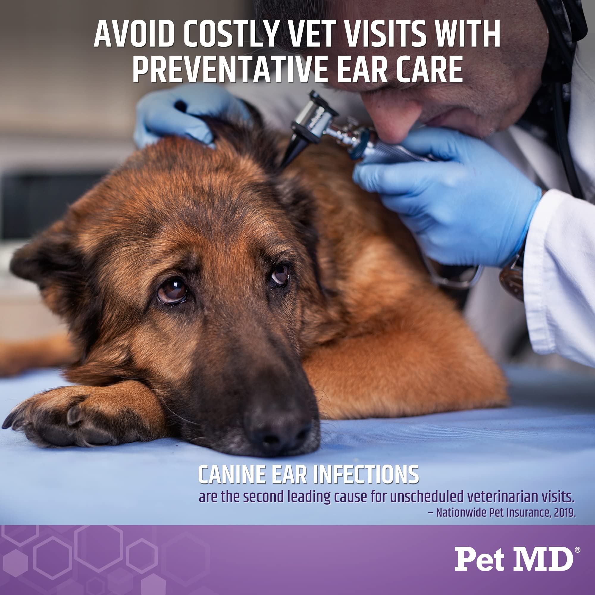 Pet MD Tris Flush applicator tip for precise, comfortable cleaning.