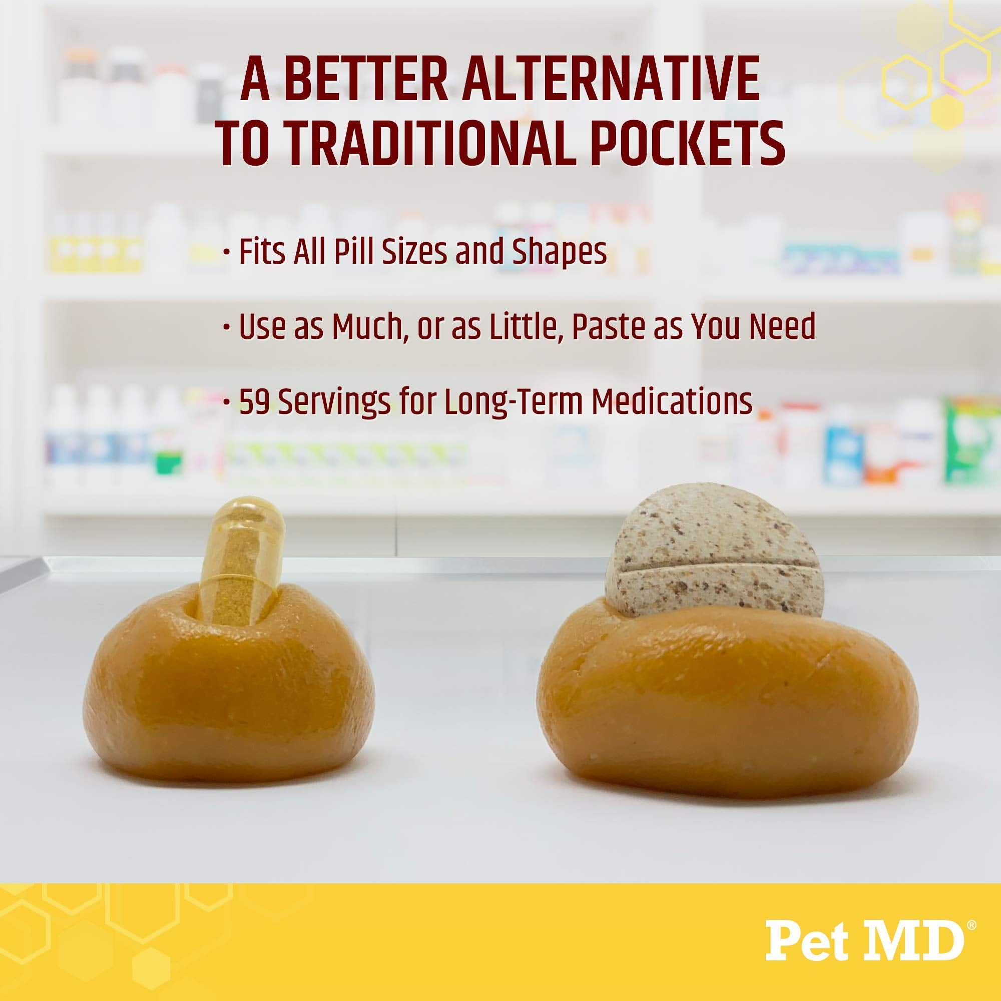 Pet MD Wrap A Pill 4.2 oz container is shown.