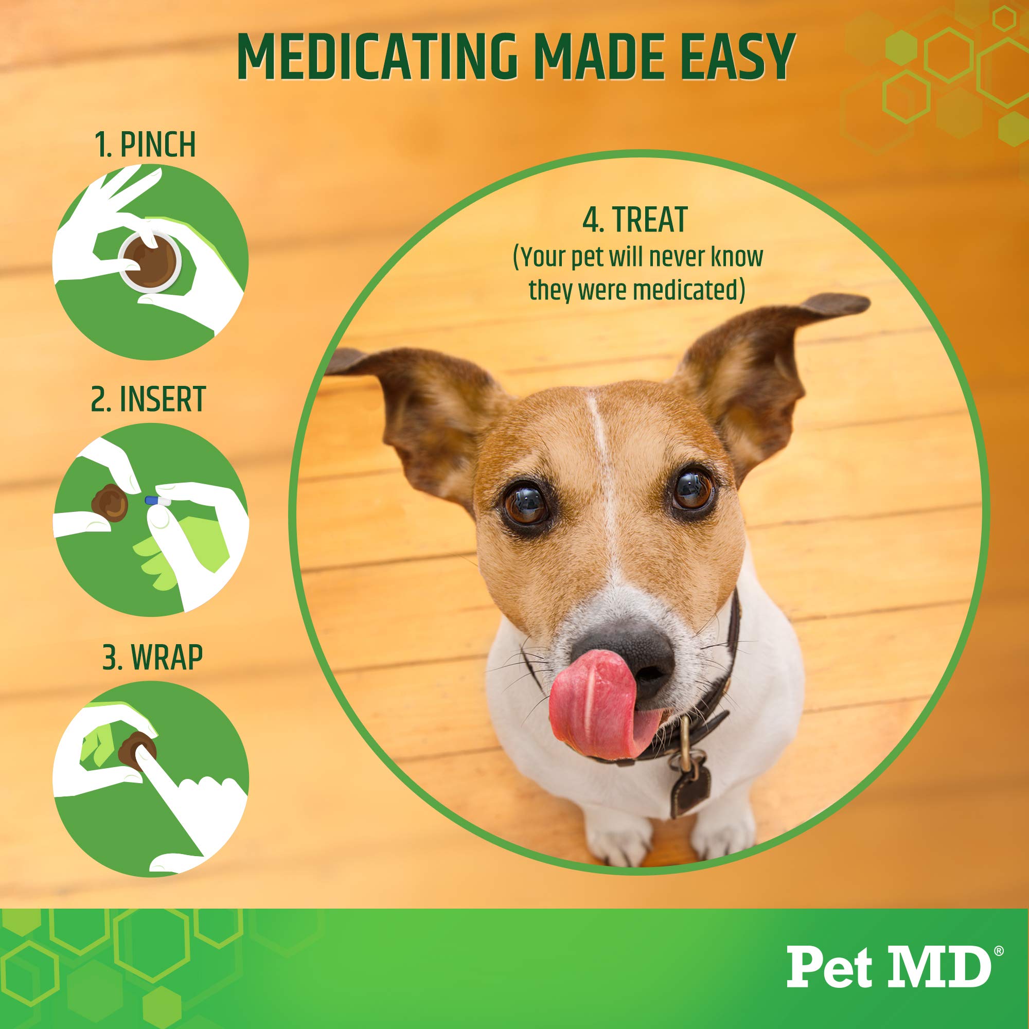 Pet MD Wrap A Pill bacon flavor paste appeals to dogs and cats during pill prep
