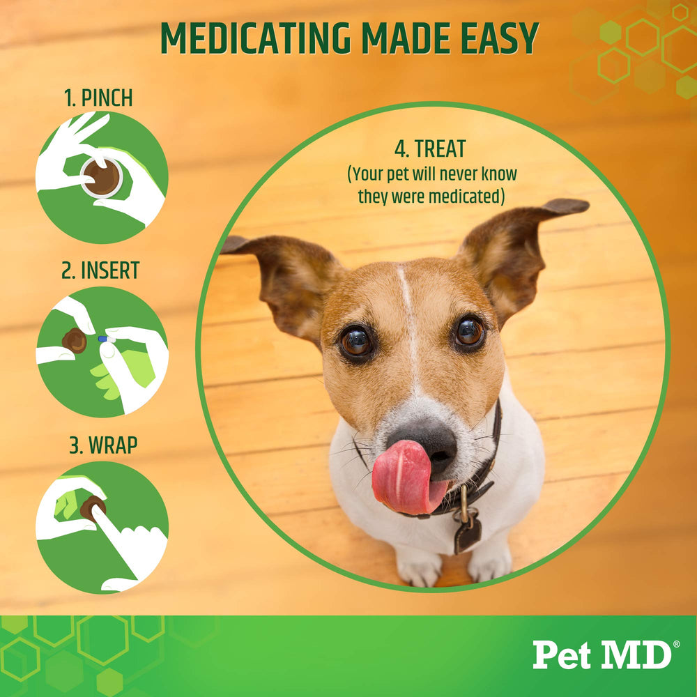 Pet MD Wrap A Pill bacon flavor paste appeals to dogs and cats during pill prep