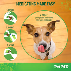 Pet MD Wrap A Pill bacon flavor paste appeals to dogs and cats during pill prep