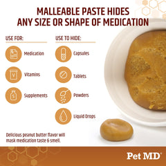 Pet MD Wrap A Pill used during dog pill time for smoother administration.