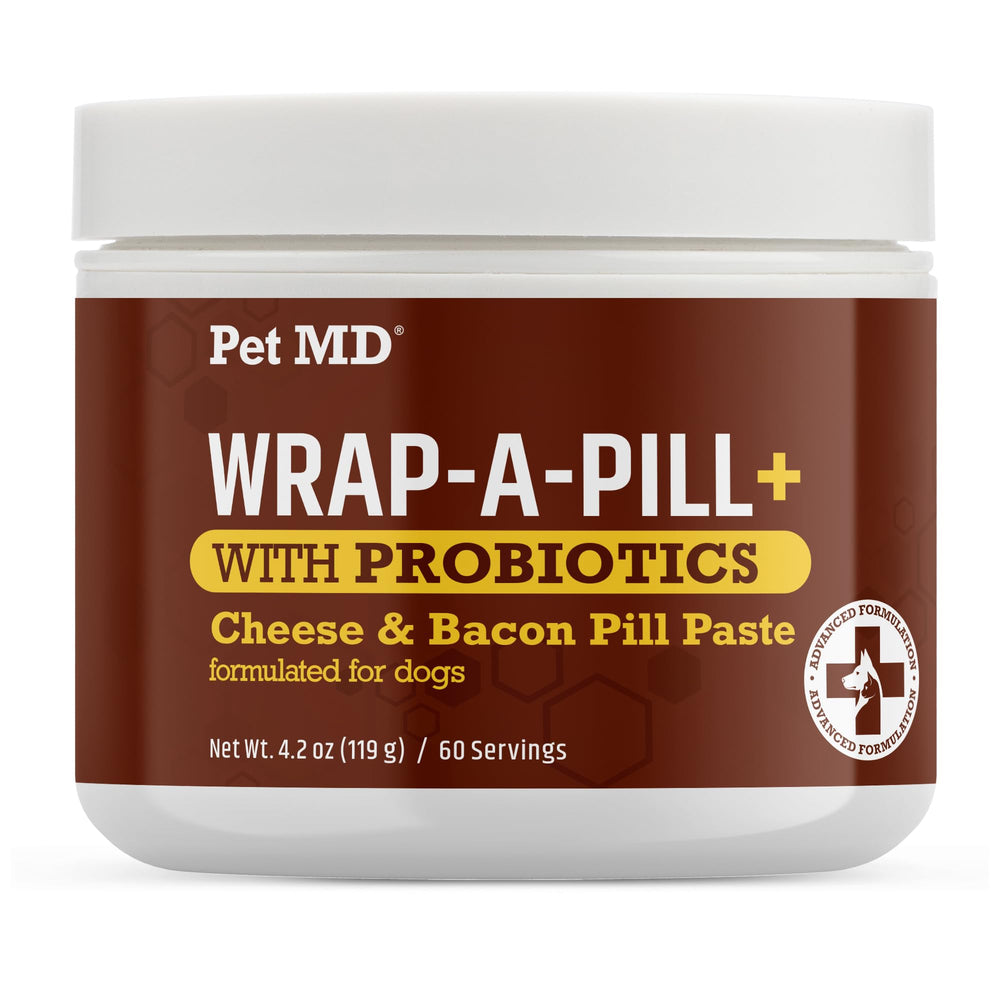 Pet MD Wrap-A-Pill paste package helps conceal medicine for easy administration.