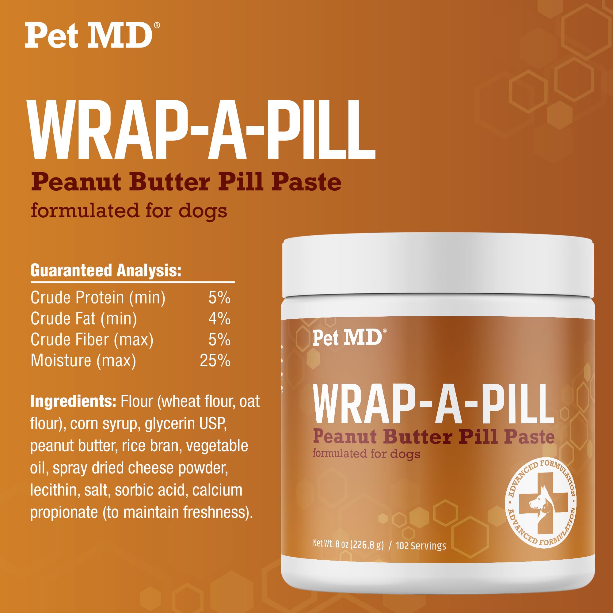 Pet MD Wrap A Pill pinched to create a pill pouch for medications.