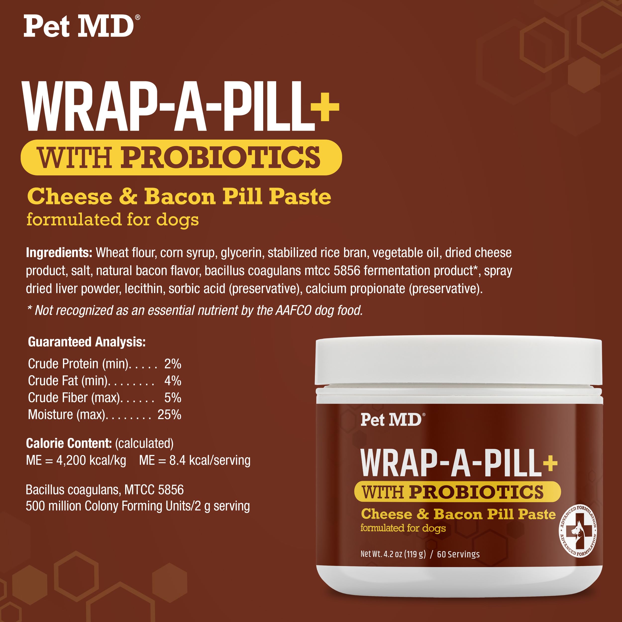 Pet MD Wrap-A-Pill paste probiotic-infused supports digestion-friendly options.