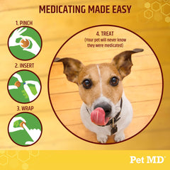 Pet MD Wrap cheese-bacon paste texture closeup highlights smooth pliable consistency for easy shaping.