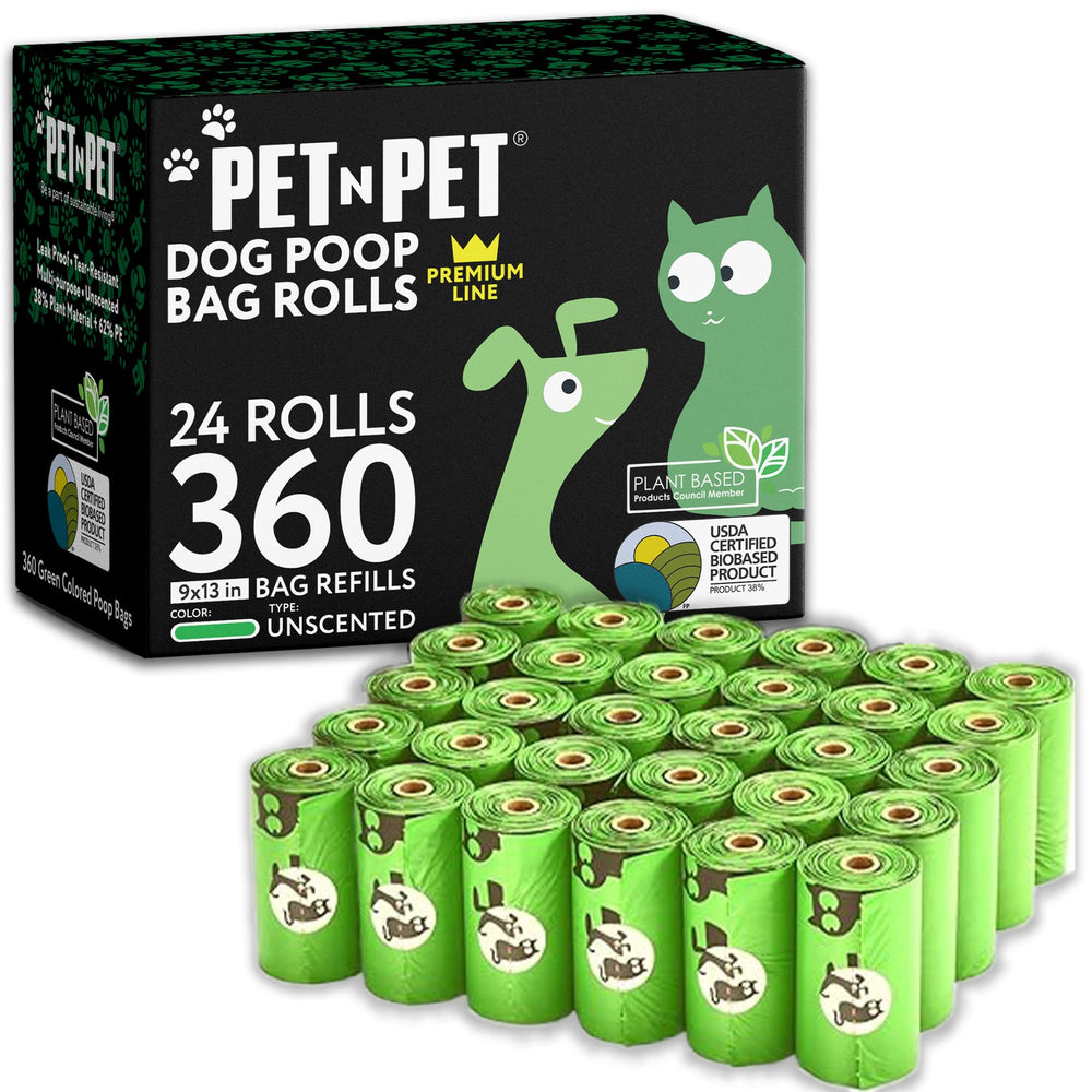 Pet N Pet 360 counts dog poop bags in a roll for quick cleanup on walks