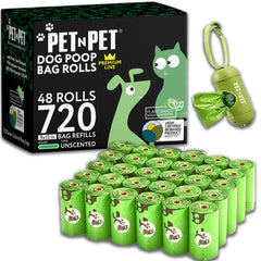 Pet N Pet 720-count dog poop bags roll for long-lasting walks