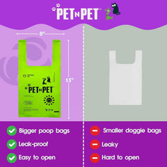 PET N PET dog poop bags with tie handles for quick disposal