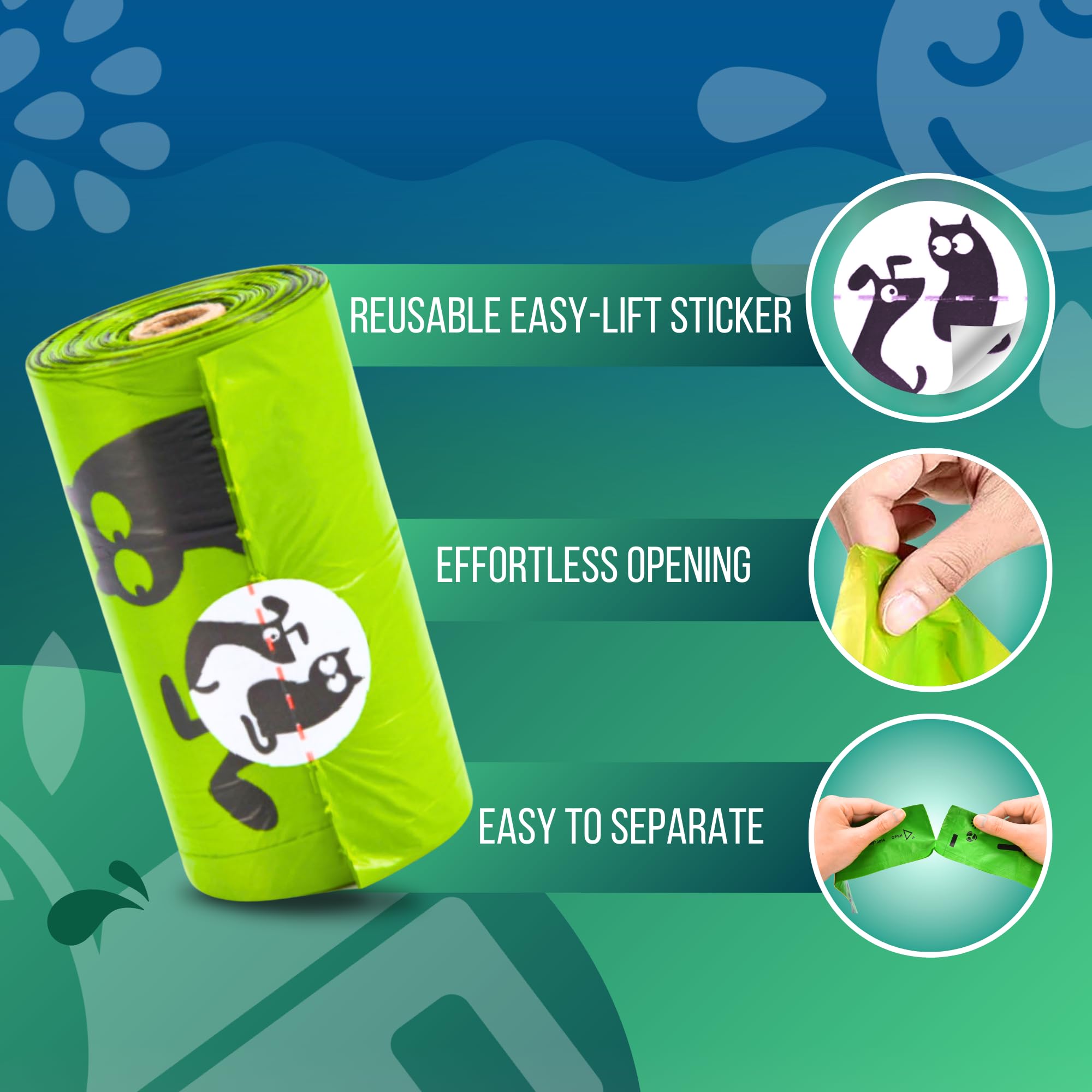 Pet N Pet easy-tear bags enable one-handed cleanup