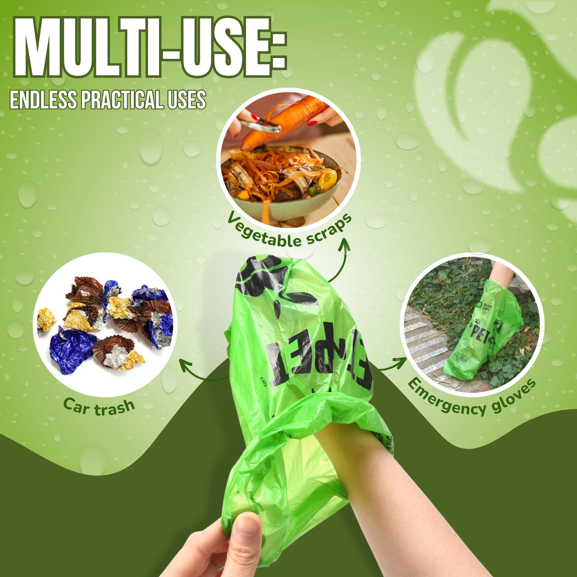 PET N PET extra thick bags for durable handling during cleanup.