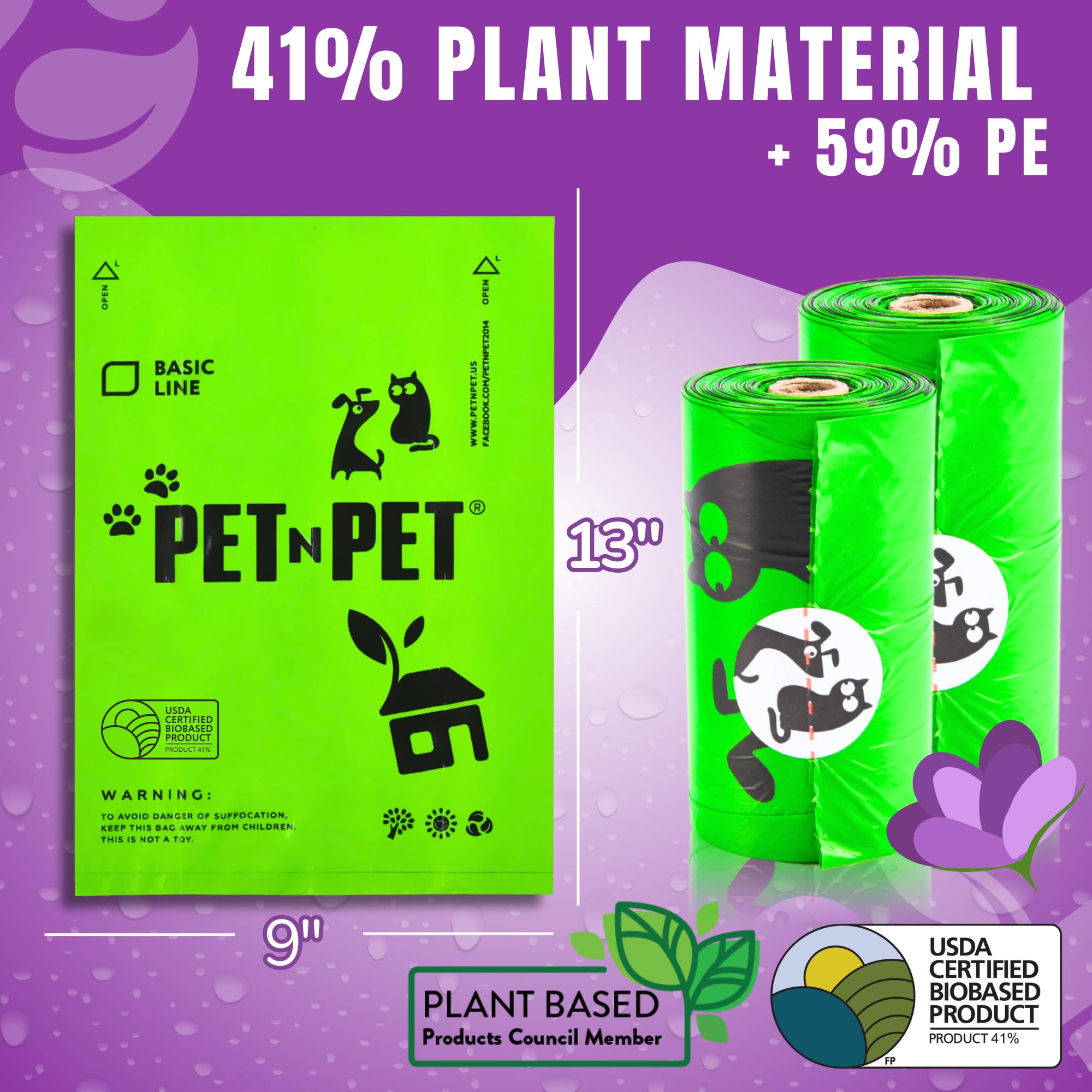 PET N PET plant-based and PE blend bags offer strong, durable protection