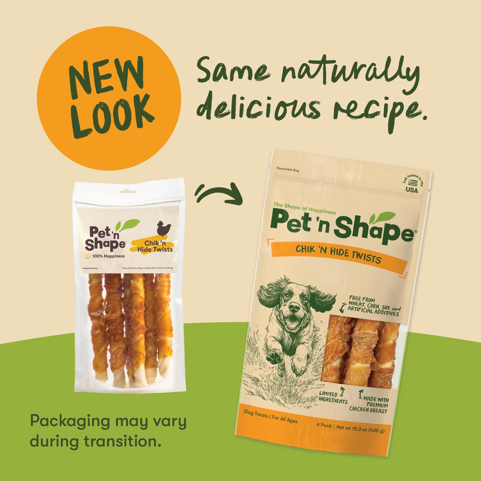 Closeup of chicken-wrapped twist highlighting natural ingredients and chewy texture.