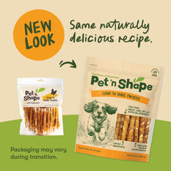 Pet 'n Shape Chik 'n Hide Twists close-up of chicken-wrapped rawhide for taste