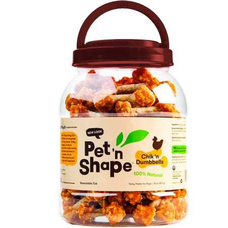 Pet 'n Shape Chik 'N Rice Dumbbells bite-sized balls close-up, easy to portion.