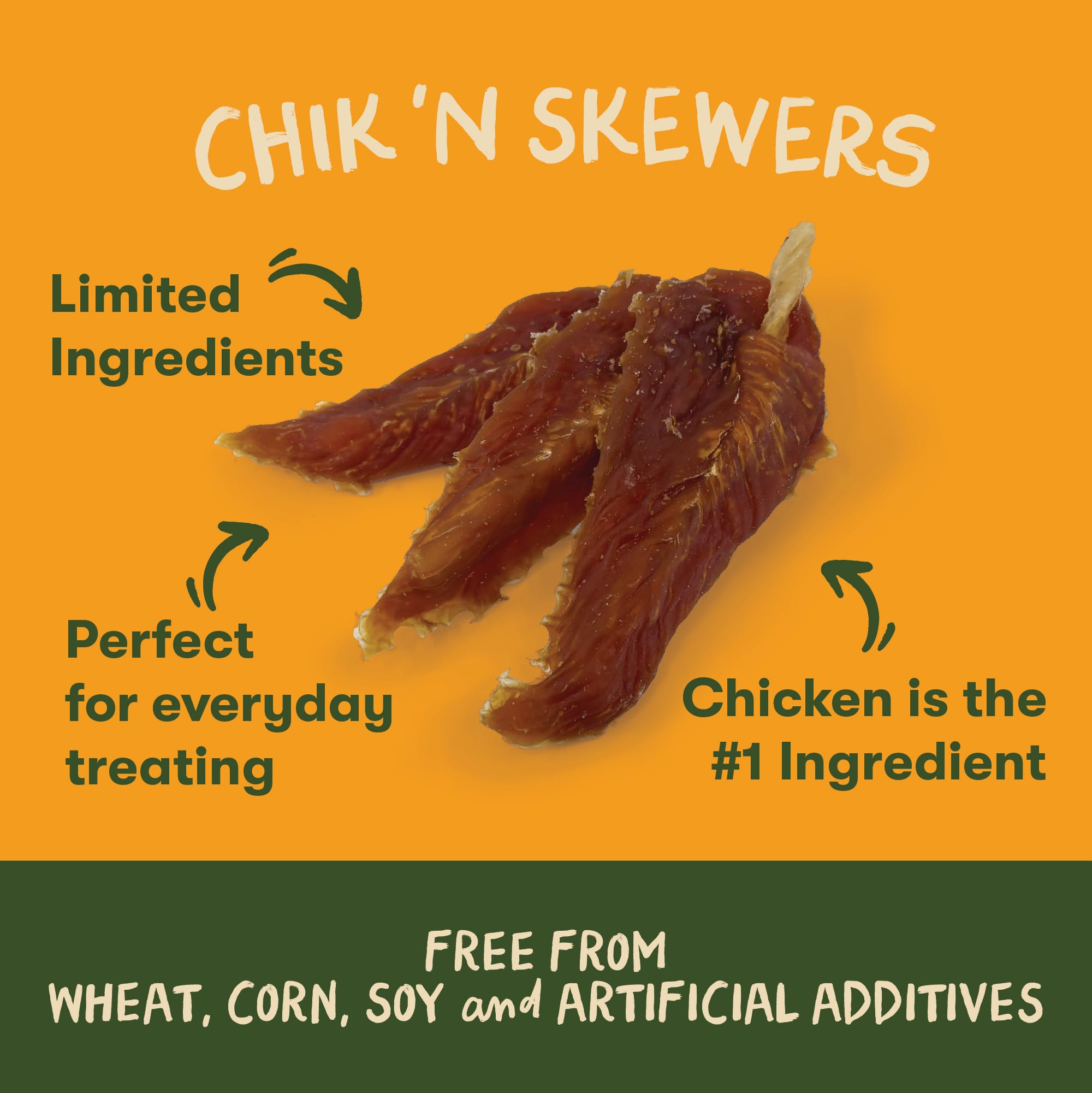 Close-up of chicken breast filets in Chik 'n Skewers, showcasing natural ingredients.