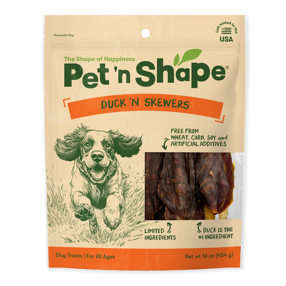 Pet 'n Shape Chik 'n Skewers: duck-wrapped rawhide chew for tasty rewards