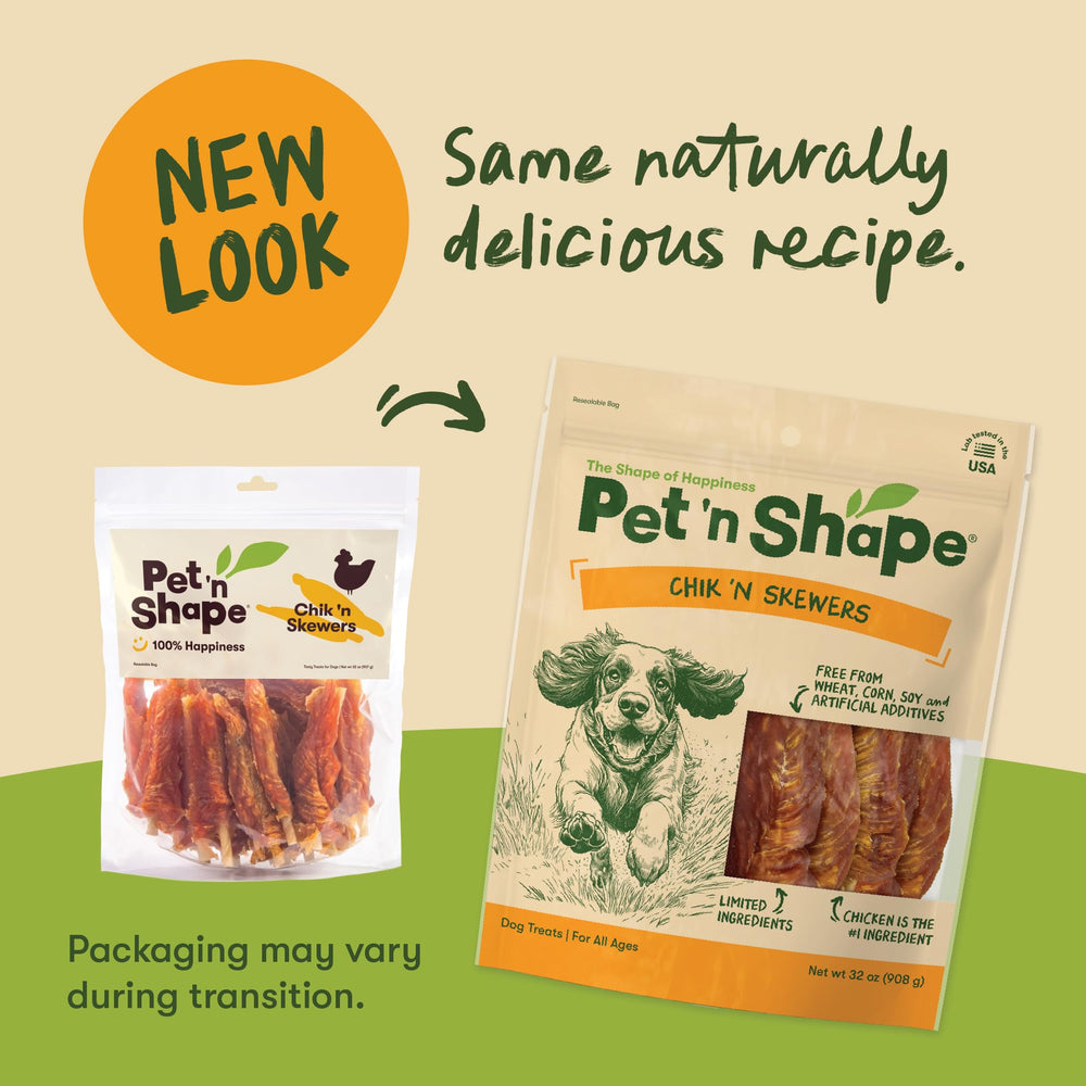 Pet 'n Shape Chik 'n Skewers resealable bag preserves freshness between uses.