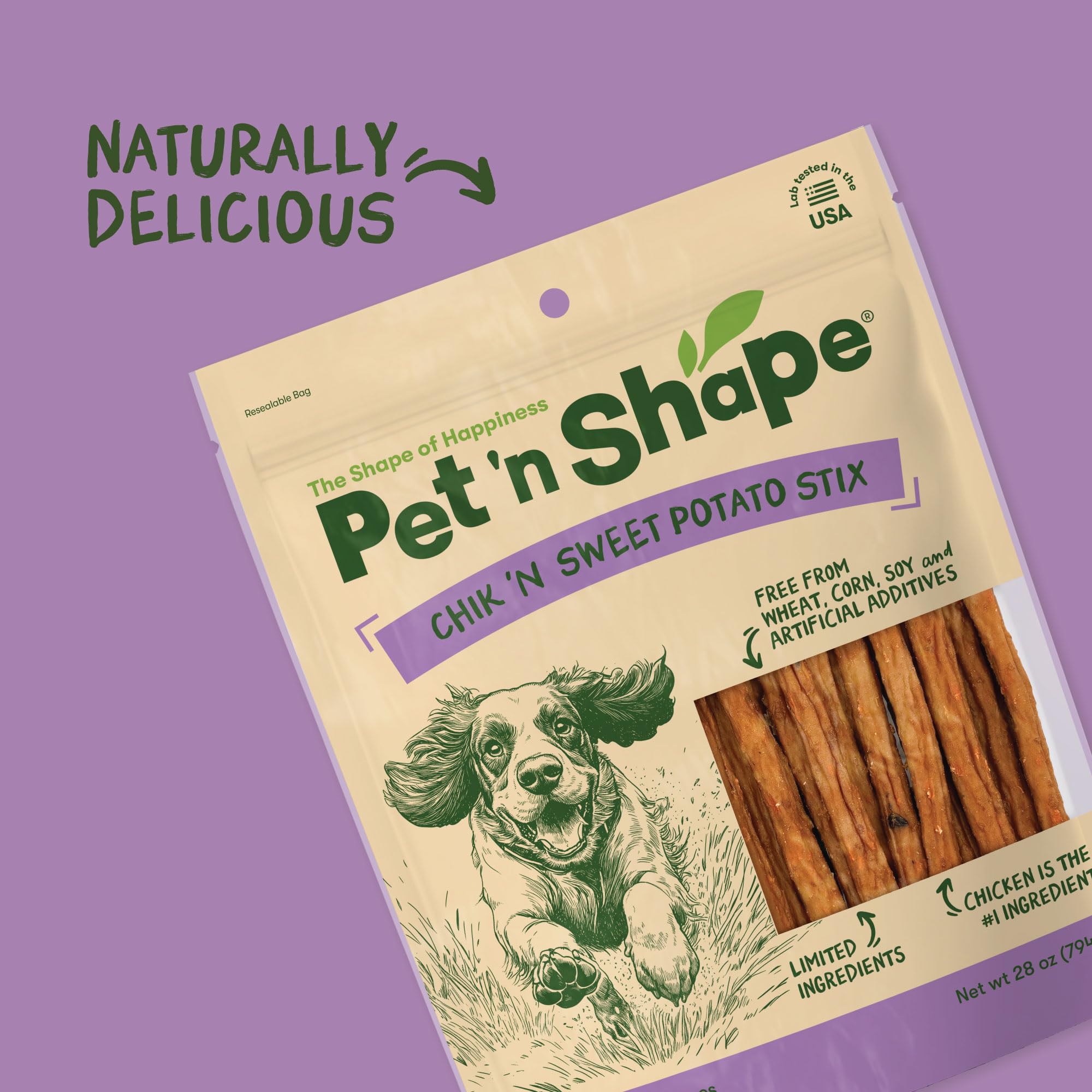 Pet 'n Shape Chik 'n Sweet Potato Stix USA-sourced ingredients support local farming