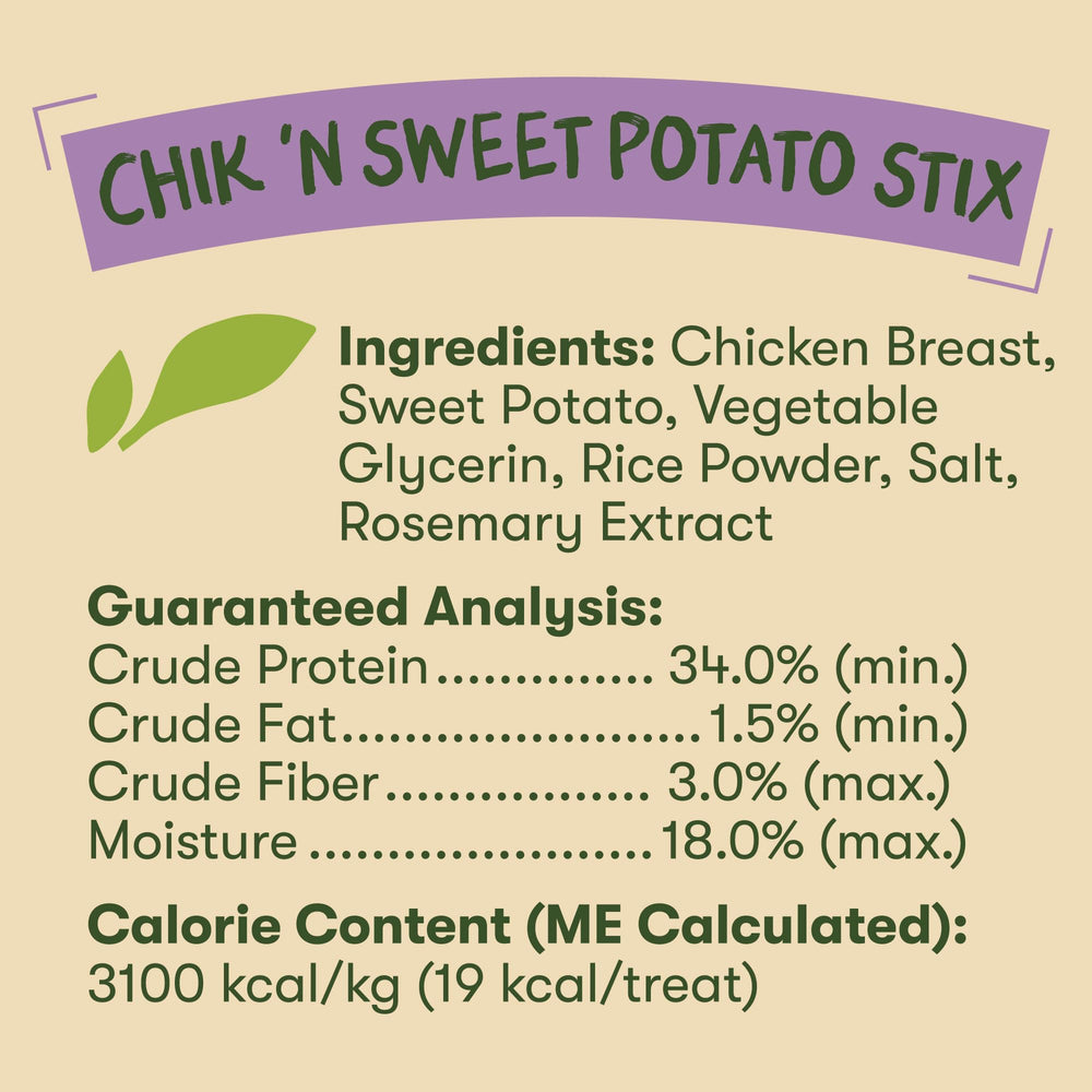 Pet 'n Shape Chik 'n Sweet Potato Stix uses USA-sourced ingredients.